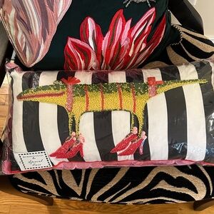 MacKenzie-Childs Gloria Alligator
Striped Lumbar Throw Pillow